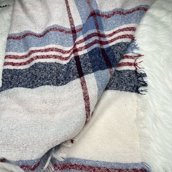 ECHO red, white and blue large blanket scarf-NWT - Picture 3 of 6
